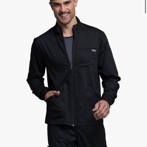 Cherokee Men Warm up Scrub Jacket with Zip Front